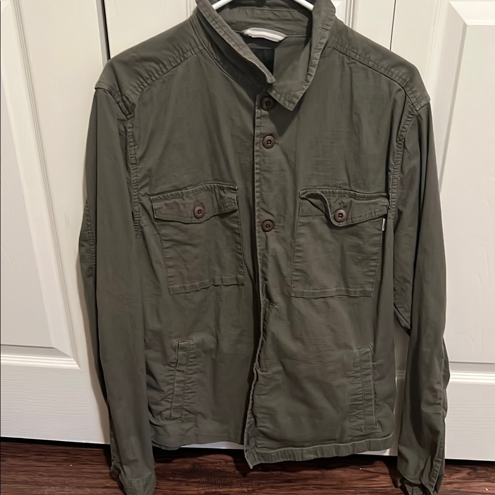 Olive Green Button-Up Jacket
